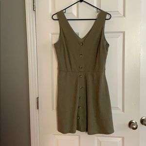Olive green button up dress